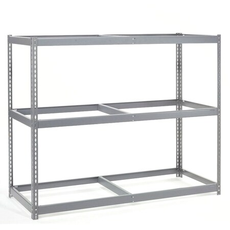 Global Industrial Wide Span Rack 72Wx48Dx60H, 3 Shelves No Deck 900 Lb Cap. Per Level, Gray B2297079